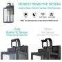 Gruenlich Dusk to Dawn Outdoor Wall Lantern, LED Wall Sconce, E26 Base Max 100W, Aluminum Housing Plus Glass, Matte Black Finish, ETL Rated, Bulb Not Included