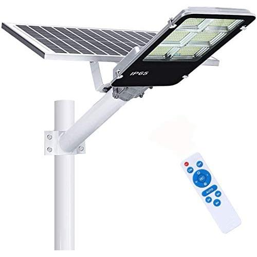 360W Solar Street Lights Outdoor,360 LEDs Dusk to Dawn Solar Led Outdoor Waterproof Light with Remote Control 6500K White Security Led Flood Light for Parking Lot Pathway Yard Road and Garden