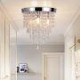 Modern Chandelier,3 Lights Crystal Raindrop Chandelier Lighting,Flush Mount LED Ceiling Light Fixture Pendant Lamp for Dining Room Bathroom Bedroom Livingroom,G9 Bulbs Required