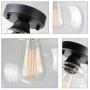 VILUXY Seeded Ceiling Light Semi Flush Mount Ceiling Light, Industrial Seeded Glass Shade Light Fixtures Ceiling for Hallway, Schoolhouse, Entryway, Kitchen, Dining Room, Laundry Room