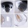 VILUXY Semi Flush Mount Ceiling Light, Industrial Clear Glass Shade Light Fixtures Ceiling for Hallway, Schoolhouse, Entryway, Kitchen, Dining Room, Laundry Room