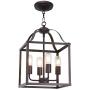MELUCEE 4-Light Farmhouse Chandelier Foyer Lighting Oil Rubbed Bronze Finish, Bird Cage Lantern Pendant Lights Hallway Light Fixtures Ceiling Entry Chandelier Kitchen Island Lighting