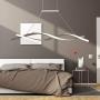TFCFL Modern LED Pendant Lighting, 47 Inch Contemporary Wave Shape Chandeliers Hanging Light Fixture for Dining Room Kitchen Island Table (Gray)