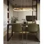 Modern Chandelier Circular LED Dimmable 77W 1 Linear Chandelier LED Acrylic Pendant Chandeliers Lighting Contemporary Dining Table Entry Kitchen Island with Remote Hanging Light (Golden-77W)