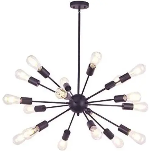 VINLUZ Sputnik Chandelier Oil Rubbed Bronze 18 Light Modern Pendant Lighting Rustic Dining Room Ceiling Light Fixtures UL Listed VINLUZ Sputnik Chandelier Oil Rubbed Bronze 18 Light Modern Pendant Lighting Rustic Dining Room Ceiling Light Fixtures UL Listed