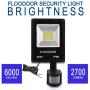 FLOODOOR 30W LED Motion Sensor Light Outdoor Safety Waterproof 12-24V AC/DC IP66 Super Bright Floodlight, 6000K, Daylight White, 150W Bulb Equivalent, 2700LM, PIR Intelligent Sensor Light (No Plug)