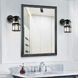 ELUZE One Light Bathroom Vanity Light, Vintage Black Vanity Wall Sconce Lighting ,Farmhouse Style Metal Finish with Clear Glass Shade Fixtures Bath Vanity Light, for Living Room Bathroom ,Kitchen.