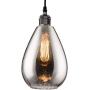 Gladfresit Industrial Pendant Lights for Kitchen Island, Modern Teardrop Glass Lighting Fixture Mirrored Brushed Nickel Adjustable, Medium-hanging Light for Coffee Table Dining Room(Bulb Not Included)