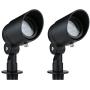 Lumina 4W LED Landscape Lights Cast-Aluminum Waterproof Outdoor Low Voltage Spotlights for Walls Trees Flags Light with Warm White 4W MR16 LED Bulb and ABS Ground Stake Bronze SFL0104-BKLED2 (2PK)