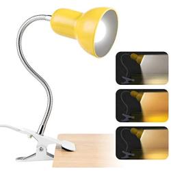 Desk Lamp, Clip on Lamp Portable Book Reading Light, Small Desk Lamp for Table/Desk/Cupboard Home Lighting (Yellow)