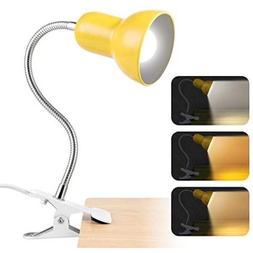 Desk Lamp, Clip on Lamp Portable Book Reading Light, Small Desk Lamp for Table/Desk/Cupboard Home Lighting (Yellow)