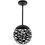 Dream Lighting 12volt DC LED Pendant Light with Globe for RV Automotive Kitchen Island, Dining Room, Hanging Ceiling Light Fixture for Indoor Decoration - Matte Black Finish, 3500K