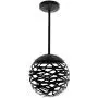 Dream Lighting 12volt DC LED Pendant Light with Globe for RV Automotive Kitchen Island, Dining Room, Hanging Ceiling Light Fixture for Indoor Decoration - Matte Black Finish, 3500K