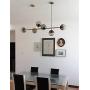 Modo Lighting Mid-Century Modern Ceiling Pendant Chandelier Golden 6 Light Globe Glass Hanging Light for Dining Room