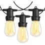 Outdoor Patio String Lights 50 Feet, Bistro String Lights with 18 LED Clear Bulbs S14,Waterproof/Shatterproof - Create Ambience On Indoor Wedding Backyard Pergola Cafe - Warm White