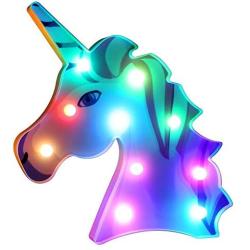 Colorful Unicorn Changeable Night Lights Battery Operated Decorative Marquee Signs Rainbow LED Lamp Wall Decoration for Living Room,Bedroom,Home, Christmas Kids Toys (Big Eyes) (Big Eyes, Big Head)