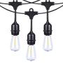 Afirst LED Outdoor Patio Lights 20Ft with 15 Bulbs Edison Lights Weatherproof Outdoor String Lights for Backyard Party Market Wedding Black