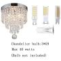 Riomasee Mini Chandelier Flush Mount Crystal Ceiling Light 3 Lights Modern Chrome Crystal Light Fixtures for Bedroom,Hallway,Closet,Girls Room,Kitchen