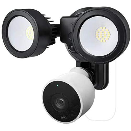 Wasserstein 3-in-1 Floodlight, Charger and Mount Compatible with Nest Cam Outdoor - Turn Your Nest Cam Outdoor into a Powerful Floodlight (Black) (Nest Cam Outdoor NOT Included)