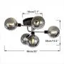 BOKT Sputnik Chandelier 5 Heads Semi Flush Mount Ceiling Light Glass Globe Ceiling Pendant Light Fixture for Kitchen Dining Room Living Room Bedroom Hallway, Bulbs Included (Smoke Gray Shade,Silver) BOKT Sputnik Chandelier 5 Heads Semi Flush Mount Ceiling Light Glass Globe Ceiling Pendant Light Fixture for Kitchen Dining Room Living Room Bedroom Hallway, Bulbs Included (Smoke Gray Shade,Silver)