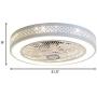LAKIQ Modern 21.5’’ LED Ceiling Fan Light 3-Color Dimmable Bedroom 2-in-1 Semi Flush Mount Ceiling Lighting Led Close to Ceiling Lamp 3-Speeds Adjustable for Living Room Dining Room(Pattern A)