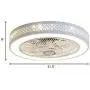 LAKIQ Modern 21.5’’ LED Ceiling Fan Light 3-Color Dimmable Bedroom 2-in-1 Semi Flush Mount Ceiling Lighting Led Close to Ceiling Lamp 3-Speeds Adjustable for Living Room Dining Room(Pattern A)