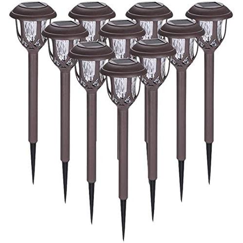 Solar Lights Outdoor Waterproof Path Lights Auto On/Off Solar Pathway Lights for Yard Patio Walkway(Cool White, 10 Pack)