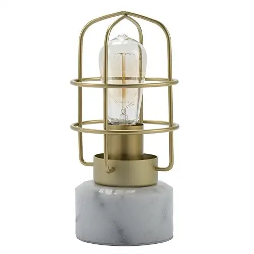 CO-Z Industrial Desk Lamp with Marble Base, Mid-Century Modern Table Lamp 10 Inches in Height, Edison Bulb Not Included for Living Room Bedroom Dining Room.
