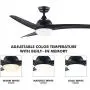 CO-Z 52 Modern Ceiling Fan with Lights and Remote in Black Finish, Contemporary Ceiling Fans with LED Light for Bedroom, Living Room, Kitchen, Industrial Ceiling Fan with 3 ABS Blades Reversible