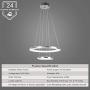 CHYING Modern LED Pendant Light with Acrylic Shade 2-Ring 30W Cool White 6500K Ceiling Light 2400LM Chandelier Adjustable Pendant Hanging Light Fixture for Kitchen Island Living Dining Room Restaurant