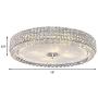 LITFAD Crystal Drum Flush Mount Lamp Contemporary Multi-Head Flush Mount Ceiling Light Modern Luxury LED Ceiling Lamp Chandelier in Chrome for Bedroom Dining Room Hotel Foyer Entry - 16'' W