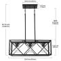MELUCEE Kitchen Island Lighting 3-Light Black Rectangle Dining Room Lighting Fixtures Hanging, Farmhouse Chandelier with Clear Glass for Living Room Restaurant Pool Table