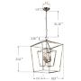 Decomust 17'' Lantern Pendant Light Industrial Vintage Lantern Iron Cage Hanging with 3-Light, Chandelier for Traditional Dining Room Bar Cafe (Chrome)