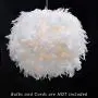 Waneway Feather Lamp Shade for Ceiling Pendant Light, Lampshade for Table Lamp and Floor Lamp for Living Room, Bedroom, Wedding or Party Decoration, Diameter 15.7 inches, White