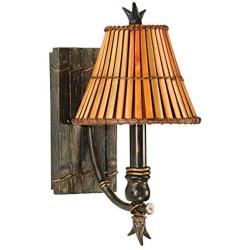 Kenroy Home Kenroy 90451BH Tropical/British Colonial One Light Wall Sconce from Kwai Collection in Bronze/Dark Finish, Heritage