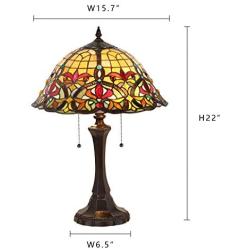 Victorian Tiffany Glass Lamp, Capulina Handcrafted 15.7'' Stained Glass Table Lamp, Tiffany Desk Lamp Accentuate Any Home or Business, Office, Desk, Entry, Living Room with a Gothic Glass Styles