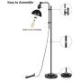 DEWENWILS Floor Lamp for Living Room,Rustic Industrial Standing Lamp with Metal Shade,58-65 Inches Adjustable Height,Floor Lamps for Bedroom, Office, Reading Room