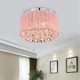 Pink Chandelier Drum Flush Mount Chandelier Crystal Ceiling Light Fixture 3 Light Bedroom Chandelier