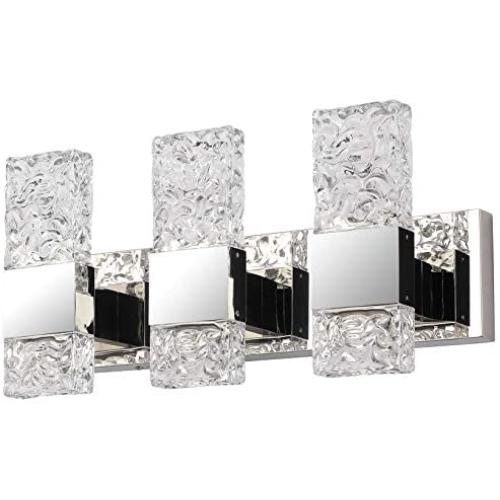 Bathroom LED Crystar Vanity Light fixtures Over Mirror 3 Lights ,Chrome Stainless Steel Vanity Mirror with Wall Light for Bedroom Lighting Fixtures