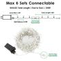FOAMICHI 150 LED Outdoor String Lights, Waterproof Extendable Twinkle Lights 8 Modes Fairy Lights Plug in, Christmas Lights for Outdoor Wedding Party Xmas Decor (Warm White)