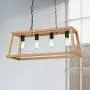 Light Society LS-C262-NT Bristol Natural Wood Pendant Lamp Chandelier with Metal Chain, Modern Industrial Style