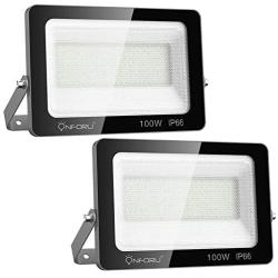 Onforu 2 Pack 100W LED Flood Light, Super Bright Security Lights, IP66 Waterproof Outdoor Flood Light, 5000K Daylight White Floodlight for Yard, Garden, Playground, Basketball Court