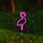 [Set of 2] Flamingo Solar Garden Stake Lights, Outdoor Solar Pathway Light for Lawn Patio Yard Walkway, Neon Pink Lighting (29.5'' Height)