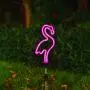 [Set of 2] Flamingo Solar Garden Stake Lights, Outdoor Solar Pathway Light for Lawn Patio Yard Walkway, Neon Pink Lighting (29.5'' Height)