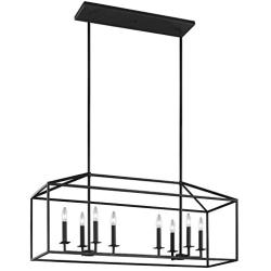 Sea Gull Lighting 6615008-839 Perryton Eight Island Pendant Hanging Modern Light Fixture, Blacksmith Finish