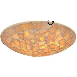 Artzone Tiffany Ceiling Lamp Flush Mount, Handcrafted Tiffany Ceiling Lamps for Living Room, Tiffany Ceiling Lamp Flush Mount, Stained Glass Ceiling Light Fixture - 16'' Natural Stone Lampshade