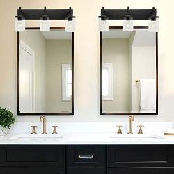 ELUZE Vanity Lighting 3 Lights Modern Bathroom Fixtures with Clear Glass Shade Vanity Lights for Living Room Kitchen Dining Room