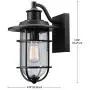 Globe Electric 44094 Turner 1-Light Indoor/Outdoor Wall Sconce, Black with Seeded Glass Shade Globe Electric 44094 Turner 1-Light Indoor/Outdoor Wall Sconce, Black with Seeded Glass Shade