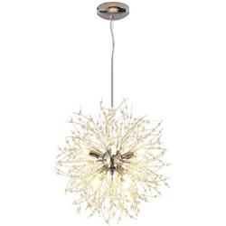 GDLMA Modern Sputnik Chandelier 8-Light Crystal Pendant Lamp for Bedroom,Dining Room,Living Room (Silver)
