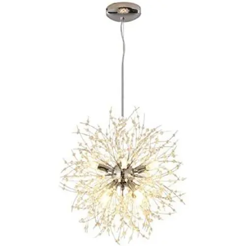 GDLMA Modern Sputnik Chandelier 8-Light Crystal Pendant Lamp for Bedroom,Dining Room,Living Room (Silver)